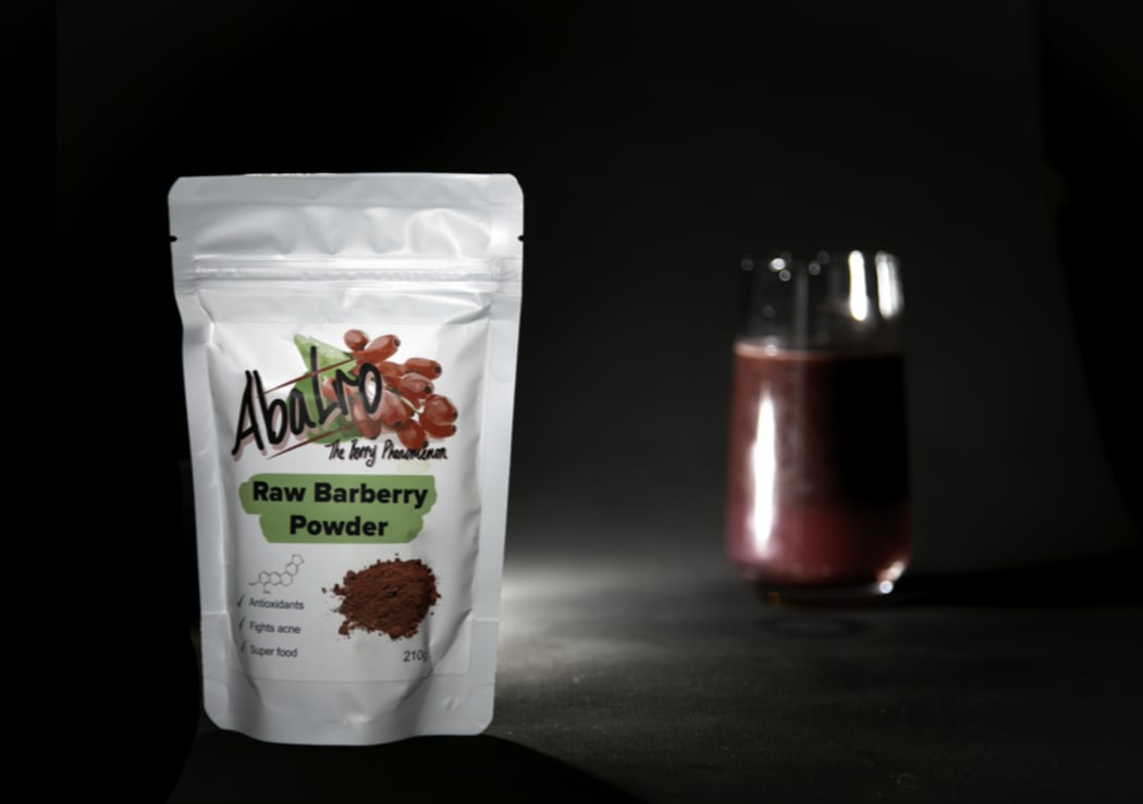 Abalro's Raw Barberry Powder, a product created by three Bayfield High School students.