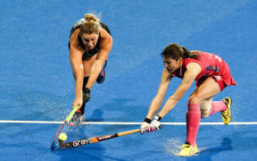 Black Sticks hockey player Olivia Merry playing against Japan.