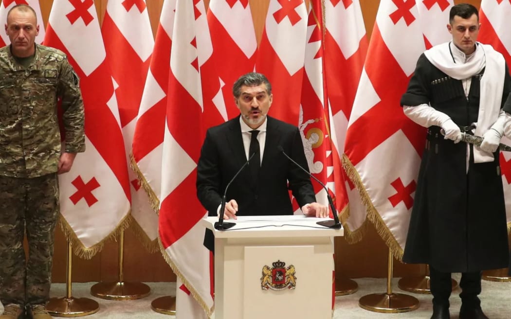 Former Manchester City footballer Mikheil Kavelashvili is sworn in as the president of Georgia.
