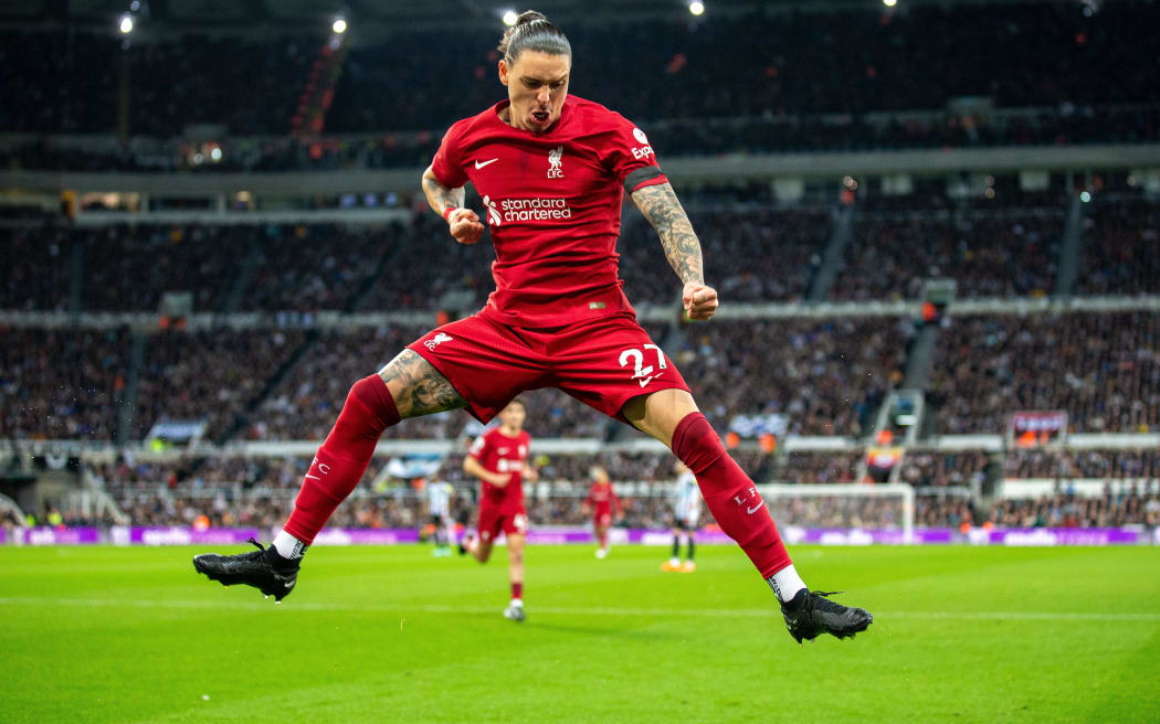 Darwin Nunez of Liverpool celebrates