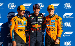 Lando Norris, Max Verstappen and Oscar Piastri.