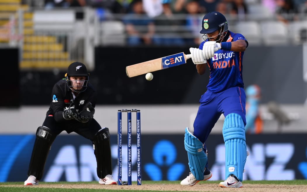 India's Shreyas Iyer batting
