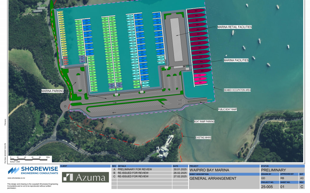 The proposed plan for up to 250 boating vessels