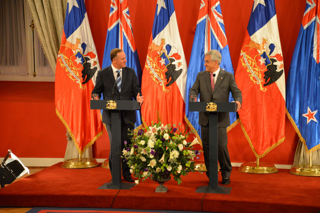 Prime Minister John Key, left, with Chilean President Sebastian Pinera.