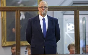 Mark Lundy at the start of week four of the trial.
