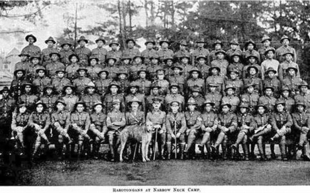 Cook Islands soldiers at Narrow Neck Camp, Auckland, New Zealand.