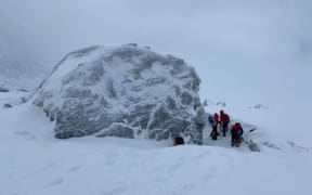 The place the mountaineers spent the night, on Double Cone.