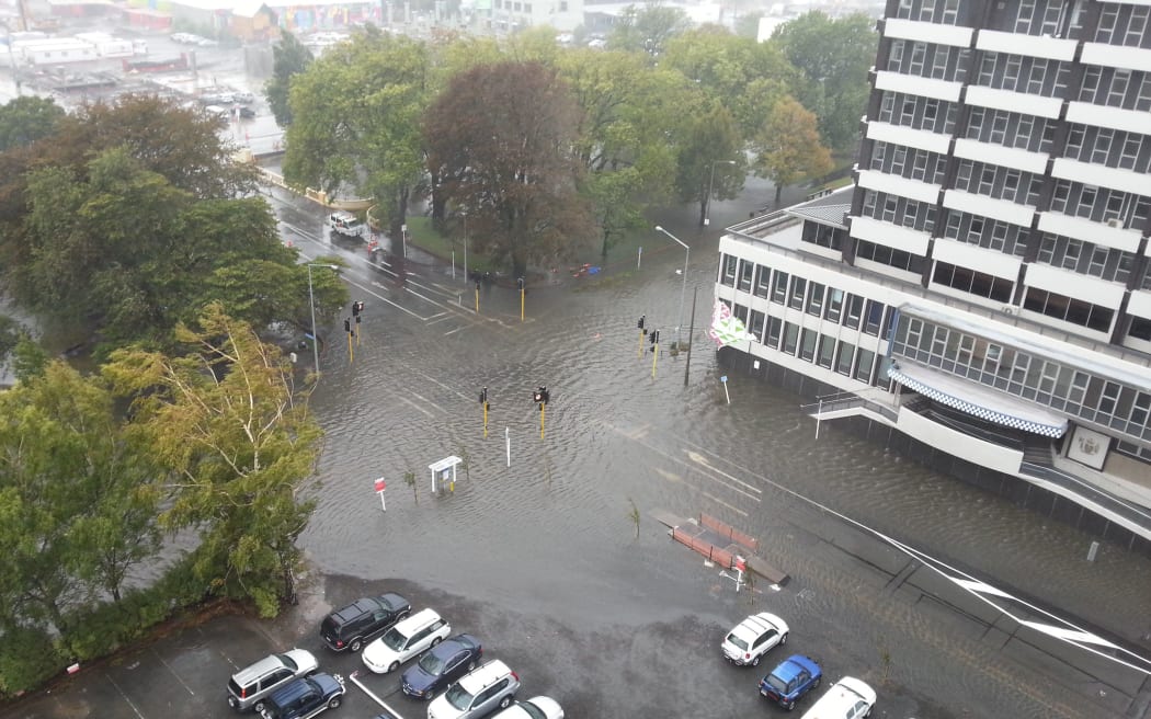 Floodwaters reached the city centre.