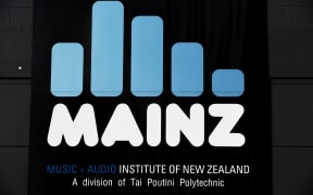 Signage for MAINZ, the Music and Audio Institute of New Zealand.