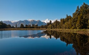 Lake Matheson just after the sunrise