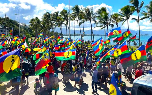 Another pro-independence protest in the streets of Nouméa on 8 May 2024.