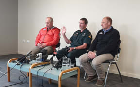 The survivors of the helicopter crash in the Auckland Islands.