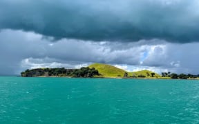 Storm brewing towards Coromandel taken in the Hauraki Gulf, Auckland.
