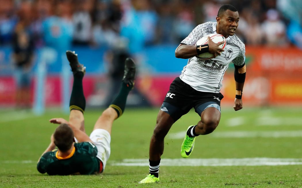 Alosio Sovita Naduva shakes off the South Africa defence in the Cup final.