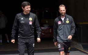 Phoenix captain Andrew Durante, right, walks with head coach Darije Kalezic