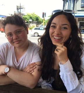 Justine Sachs, left, and Nadia Abu-Shanab