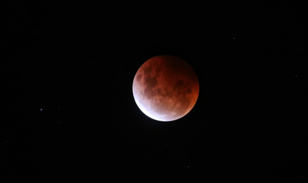 The blood moon lunar eclipse on Wednesday. Alistair Bain supplied this image, taken at Orewa, north Auckland.