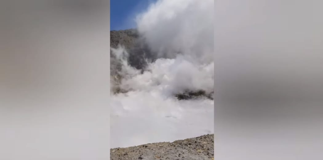 The Whakaari/White Island crater before the eruption