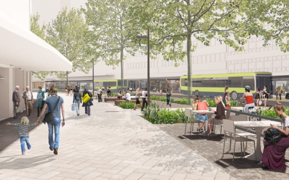 Artist impression (subject to detailed design) of Lambton Quay in Wellington.