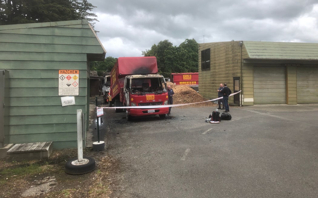 Trucks belonging to Christchurch company Treetech were damaged by fire at Invercargill's Queens Park early on Wednesday morning.