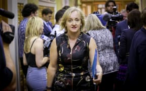 National minister Amy Adams during caucus run.