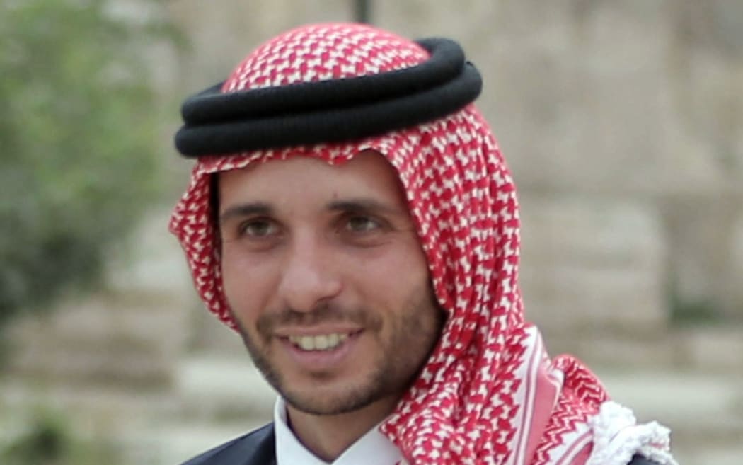 Jordan's Prince Hamzah Bin Al-Hussein attends a press event in Amman where Prince Ali announced his bid to succeed FIFA president Joseph Blatter on September 9, 2015.