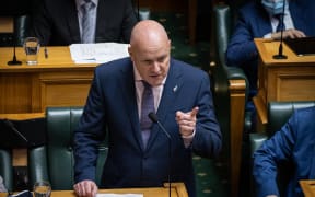 Christopher Luxon points during the adjournment debate