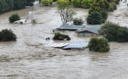 Flooding after the Ngaruroro River in Hawke’s Bay burst its banks during Cyclone Gabrielle.