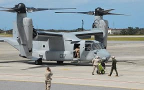 A United States military Osprey aircraft.