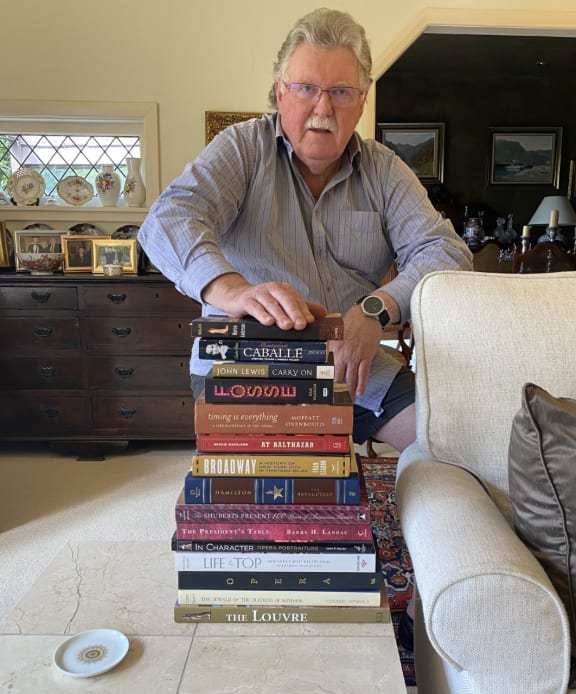 Bay of Plenty regional councillor and Lakes DHB member Lyall Thurston with his long reading list.