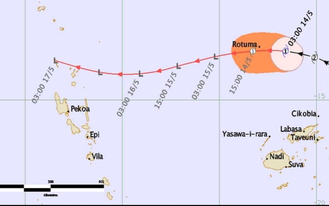 Cyclone Ella threat track map, 14 May, 2017