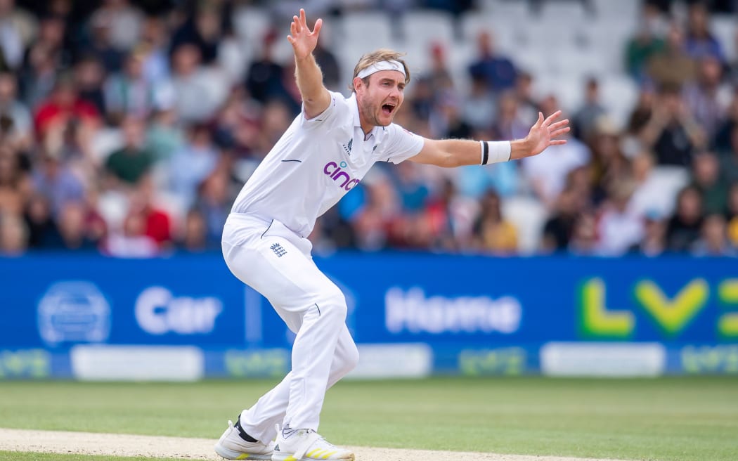 England's Stuart Broad appeals