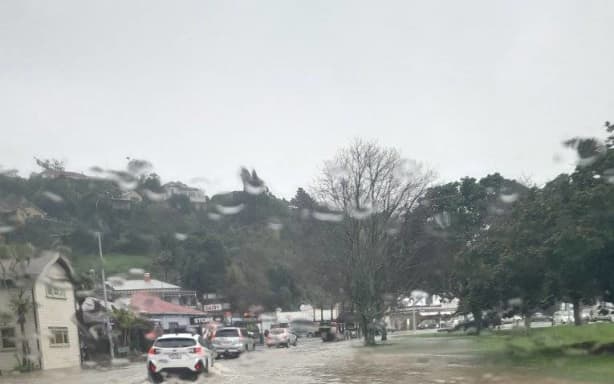 Weather: Heavy rain floods Nelson streets, blows out manholes | RNZ