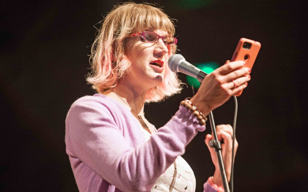 Charlie Jane Anders reading at the NZ Festival.