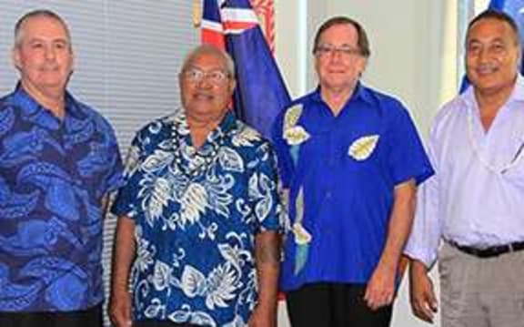 (L-R) David Nicholson, Kelihiano Kalolo,  former NZ foreign minister, Murray McCully, Ulu-o-Tokelau Siopili Perez.