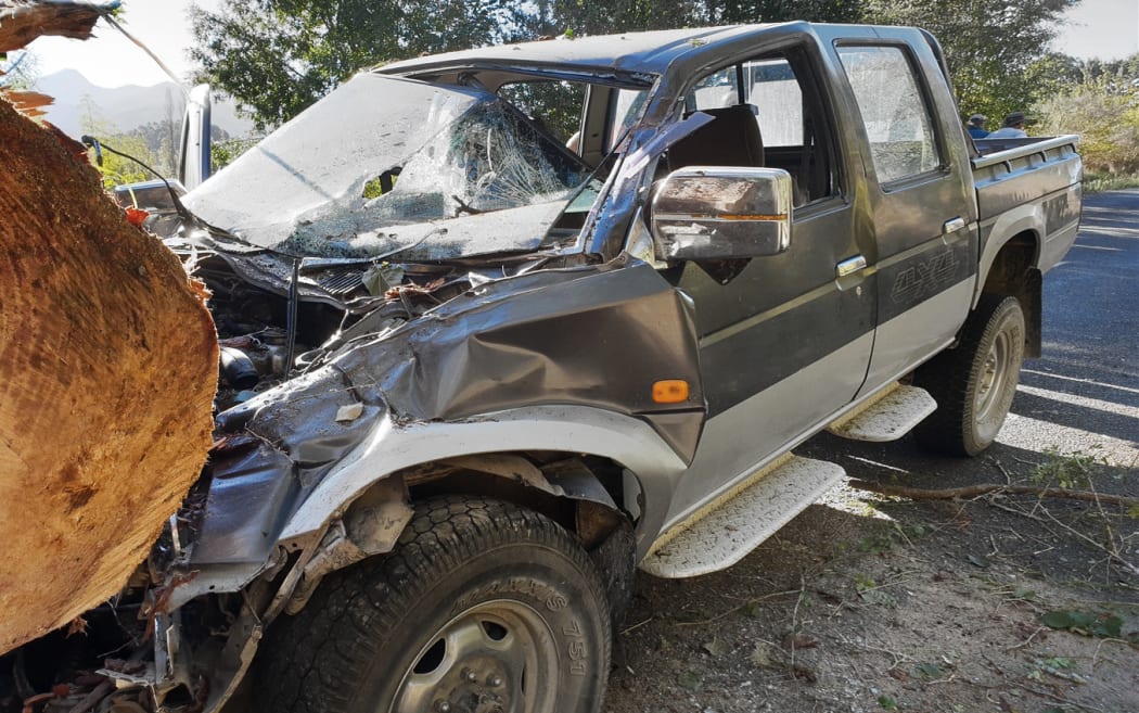 Pamela Coleman's truck after the accident