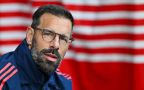Manchester United's assistant coach Ruud van Nistelrooy  reacts during the English Premier League football match against Southampton in Southampton on September 14.