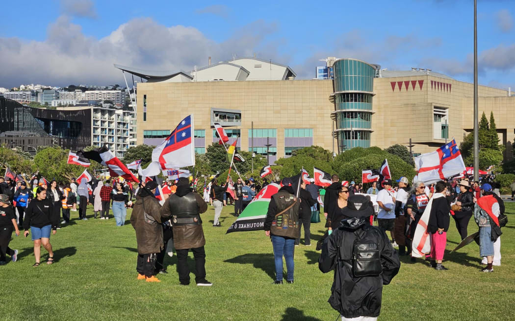 People are already arriving in numbers at Waitangi Park.
