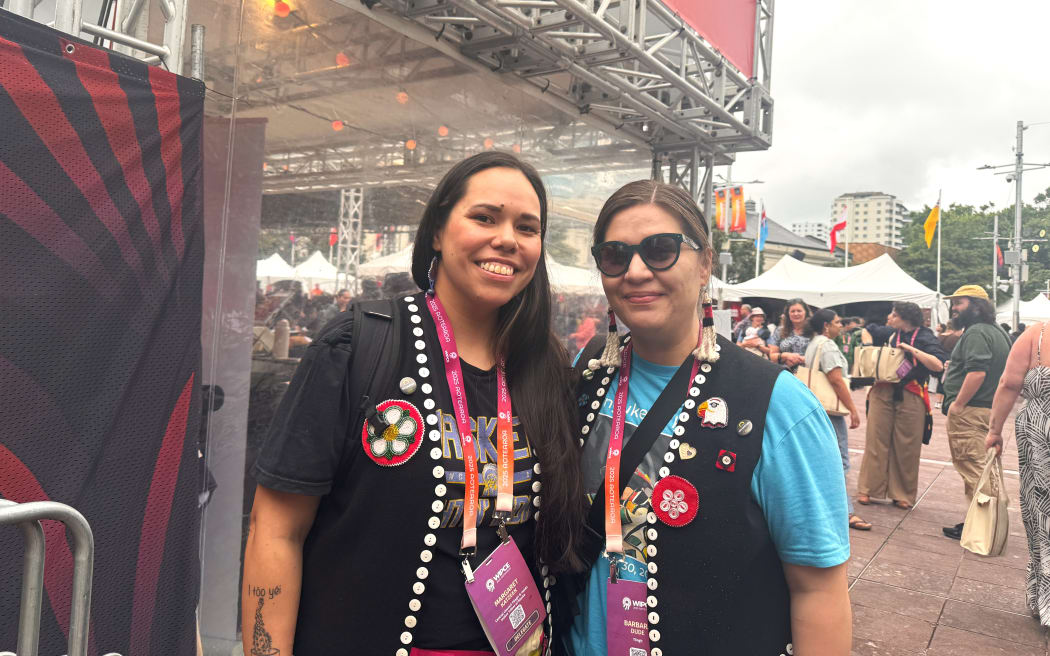 Barbara Dude (Tlingit) and Margaret Katzeek (Central Council Tlingit & Haida Indian Tribes of Alaska) travelled to Aotearoa for WIPCE from Juneau, Alaska.