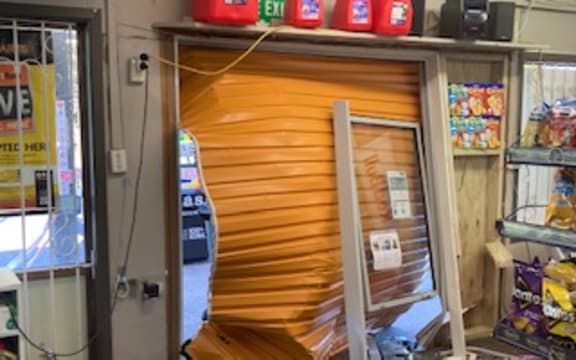 Ram raid damage at the Rotomā petrol station