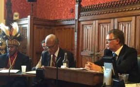 International Parliamentarians for West Papua delegates meeting in London, including Papuan Liberation Movement leader Benny Wenda (left) and Tongan Prime Minister Akilisi Pohiva (middle).