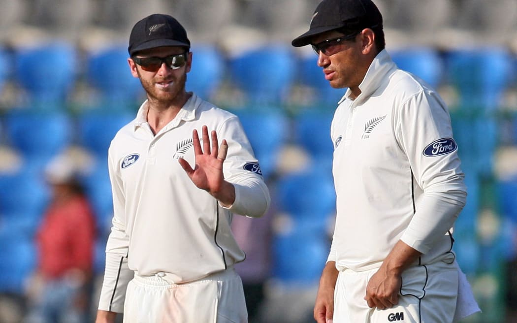 Black Caps captain Kane Williamson and Ross Taylor (right).