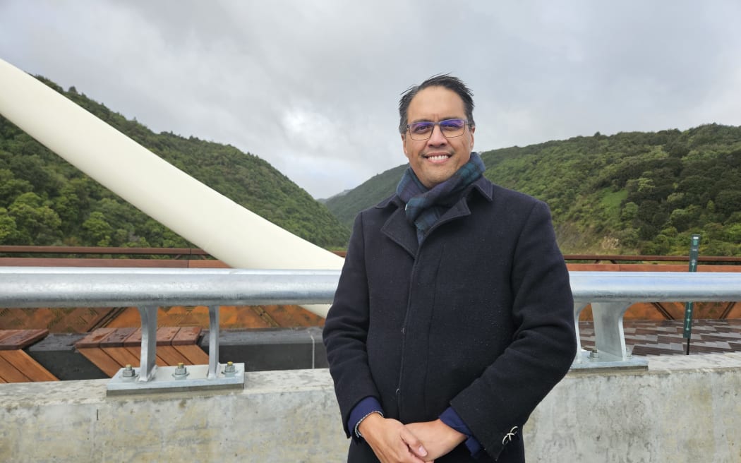 Te Ahu a Turanga Highway iwi lead Kingi Kiriona on the new bridge over the Manawatū River.