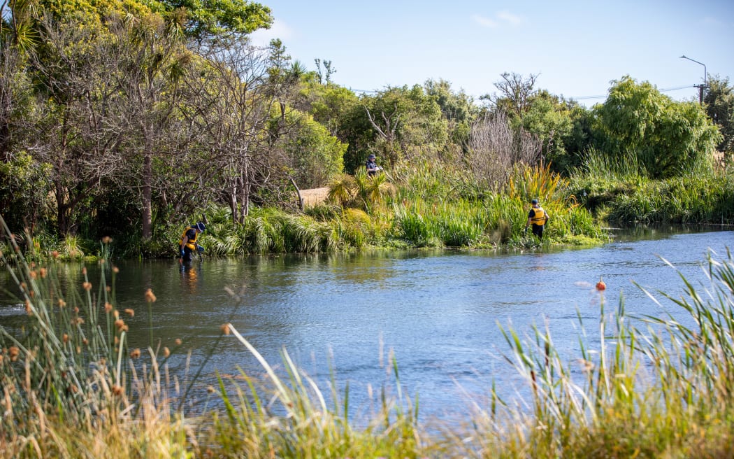 Police search the Avon River near New Brighton Road