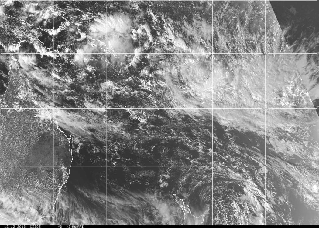 Low pressure system North of Nadi on Tuesday evening.