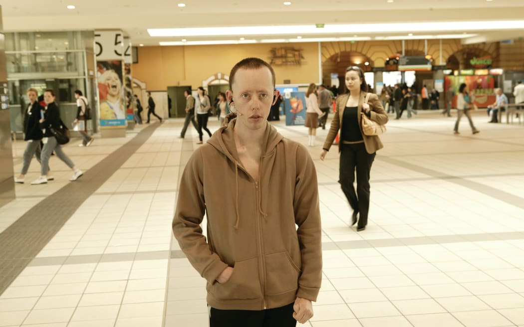 Boy in shopping mall.