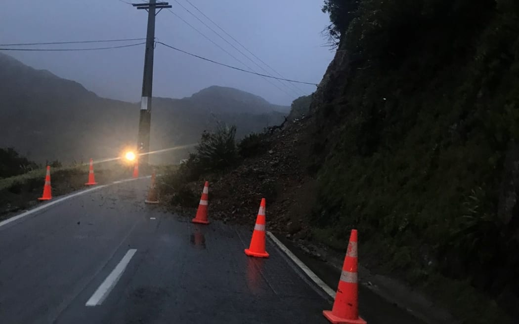 Horokiwi Road in Wellington is now open to traffic, but is down to one lane.