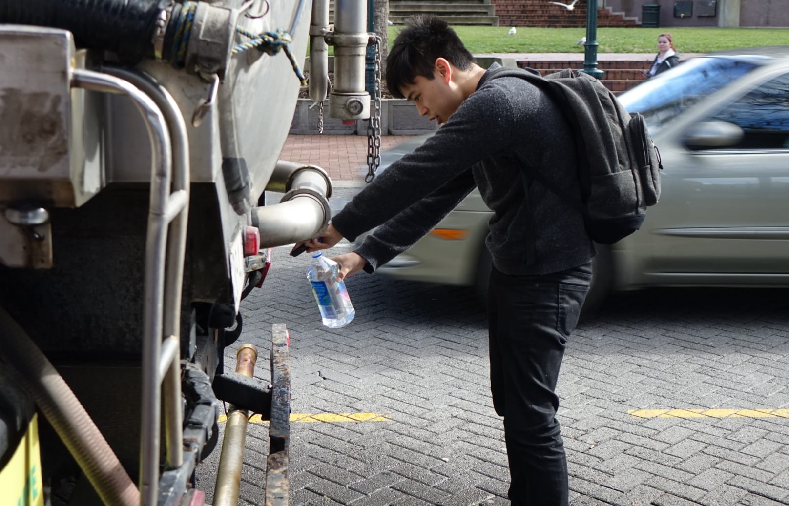Water tanker in The Octagon, Dunedin city.