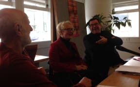 Luit Bieringa, Sophie Jerram and Grant Robertson in discussion at Toi Poneke Wellington as part of Urban Dreams Monthly