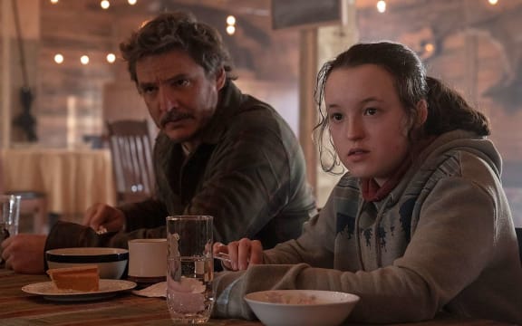 Pedro Pascal and Bella Ramsay in Series 2 of The Last of Us.